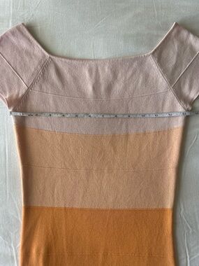 Max Studio Peach and Apricot Striped Mini Dress